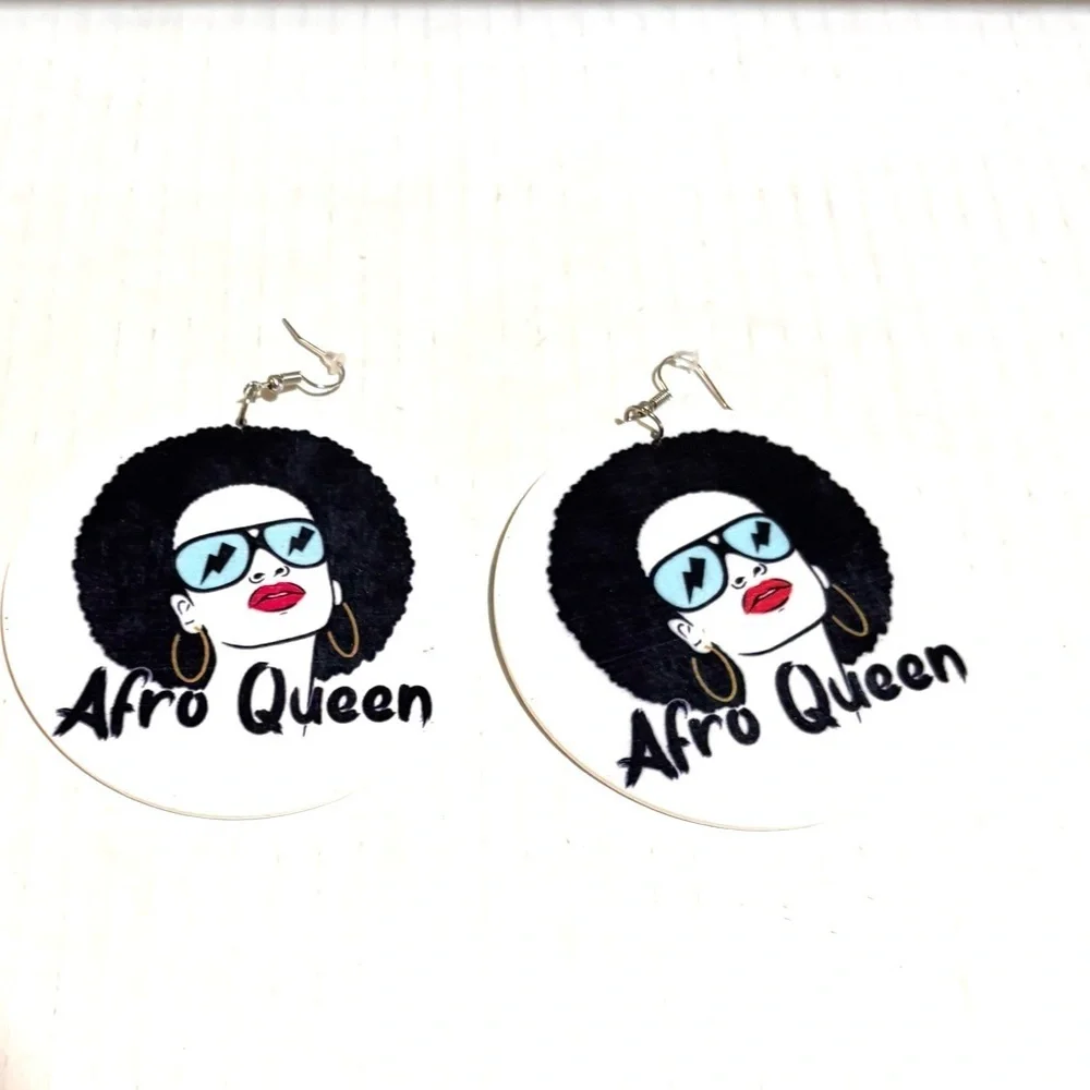 Afro Queen Black and White Earrings